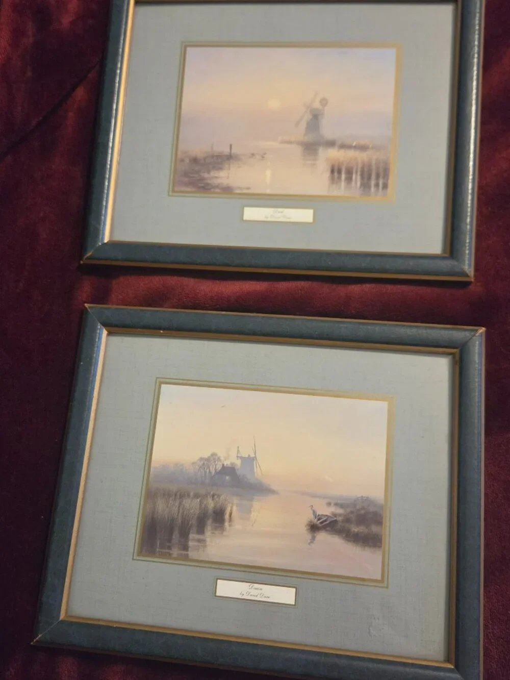 TWO FRAMED ART PRINTS SIGNED BY ARTIST DAVID DANE OF LANSCAPES
